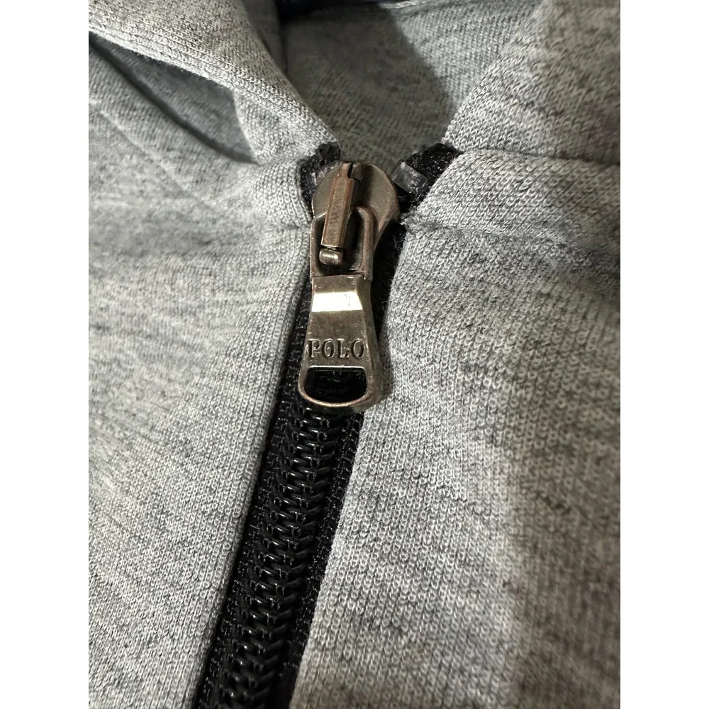 Polo Ralph Lauren Double-Knit Full-Zip‎ Hoodie Size Large Gray